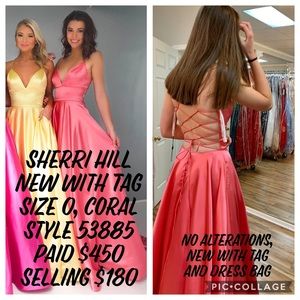 Sherri Hill prom dress, NWT, coral, style #53885